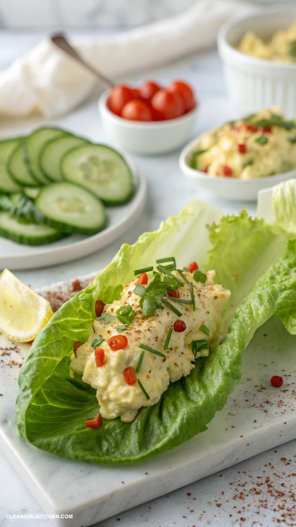 lettuce wrap recipes Egg Salad Lettuce Wraps