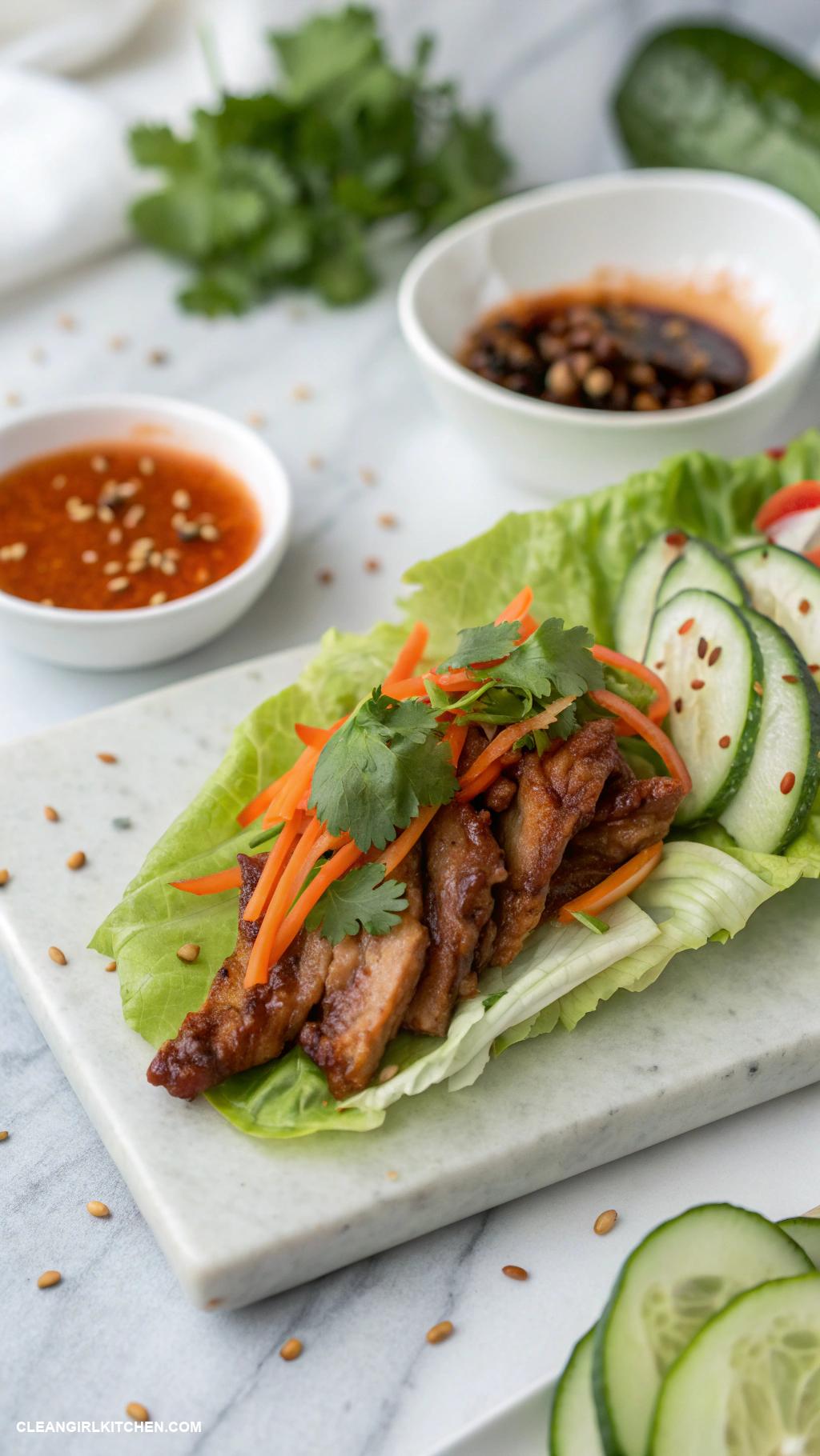 lettuce wrap recipes Korean BBQ Pork Lettuce Wraps