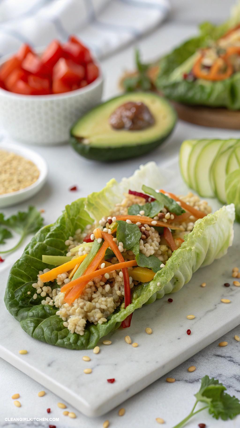 lettuce wrap recipes Quinoa and Vegetable Lettuce Wraps