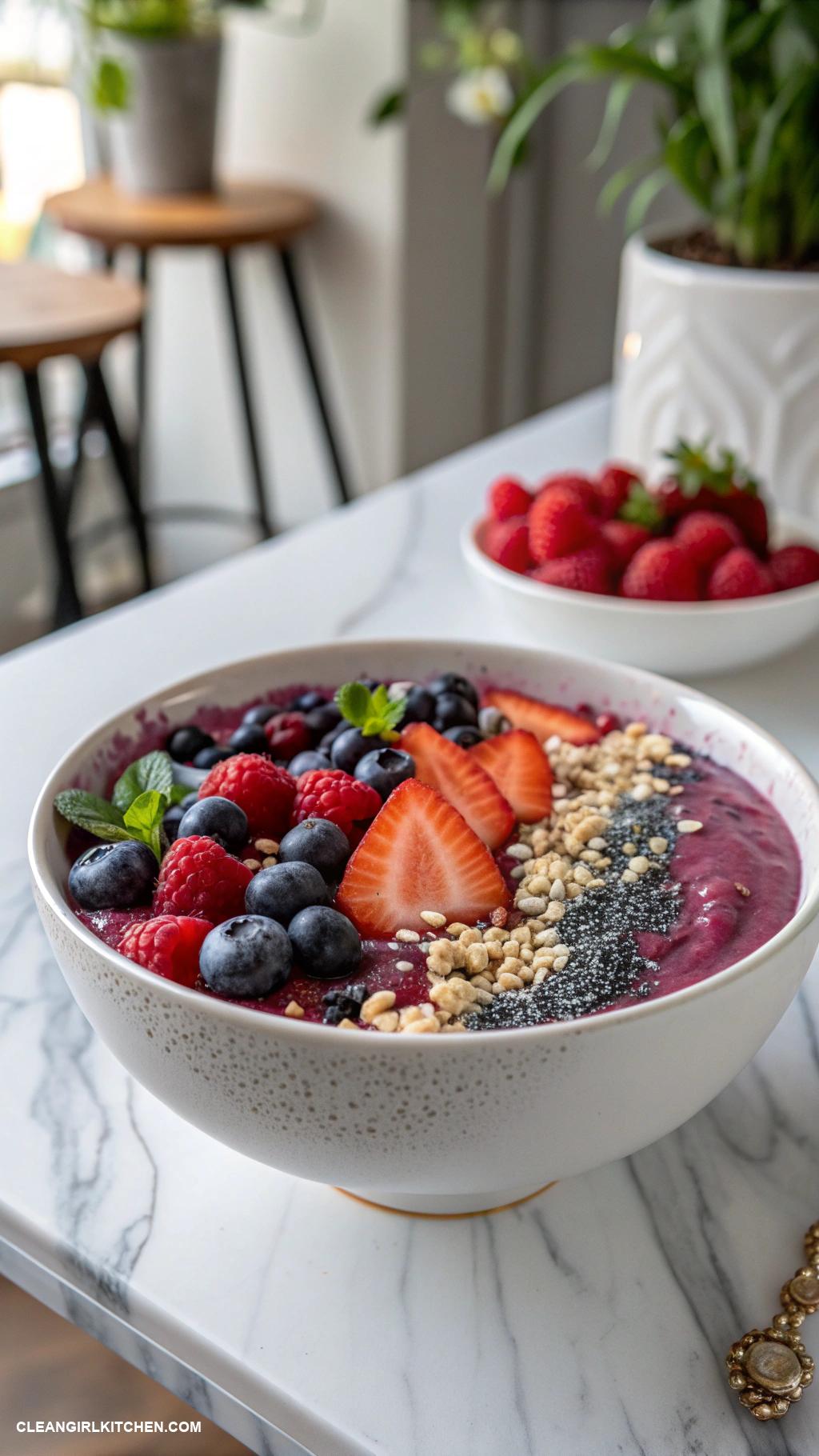 acai bowl recipes Berry Bliss Acai Bowl with Mixed Berries and Chia Seeds