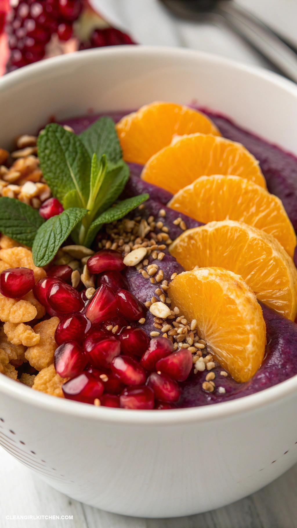 acai bowl recipes Citrus Acai Bowl with Orange and Pomegranate Seeds