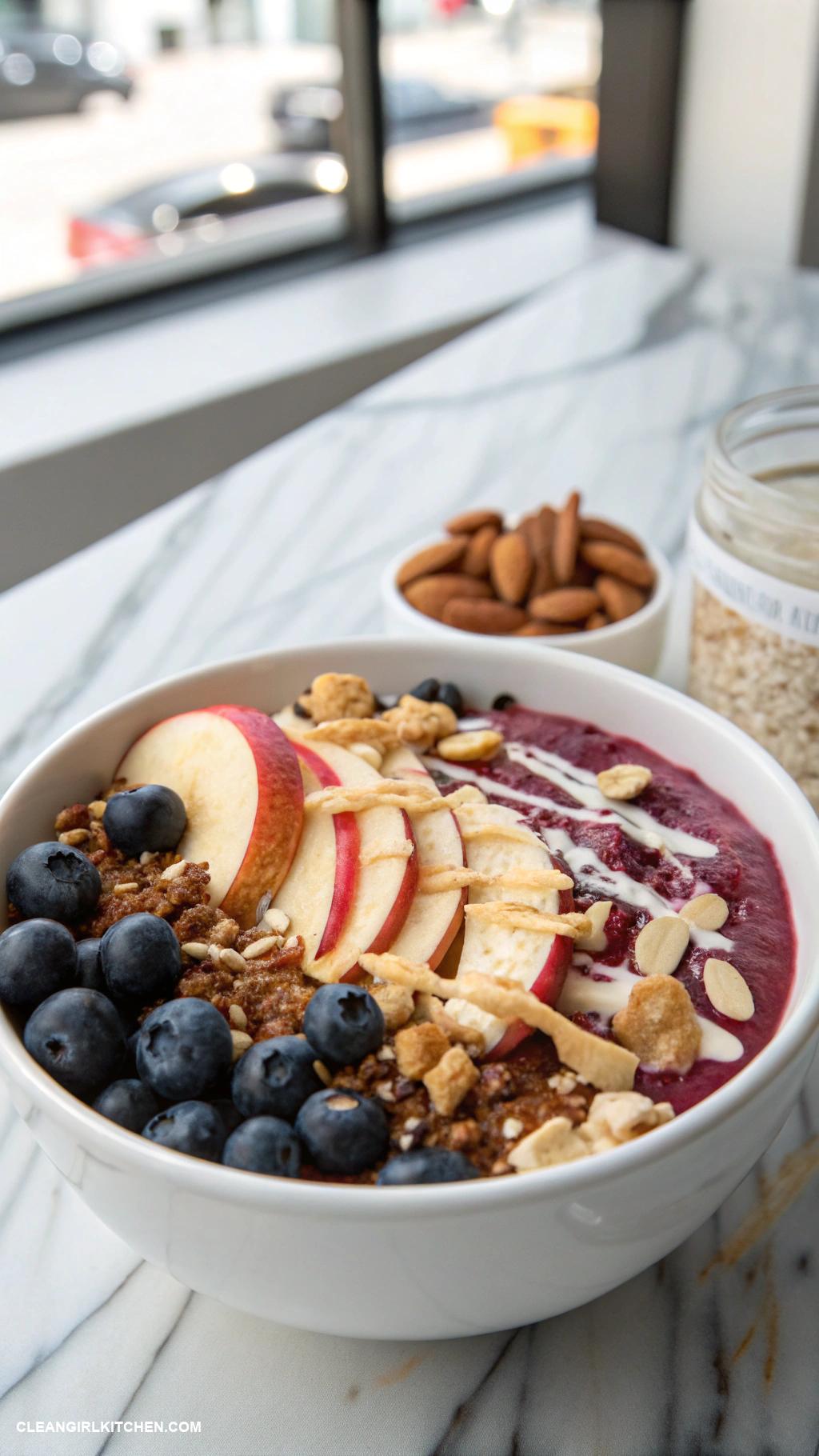 acai bowl recipes Spiced Acai Bowl with Cinnamon and Apple Slices