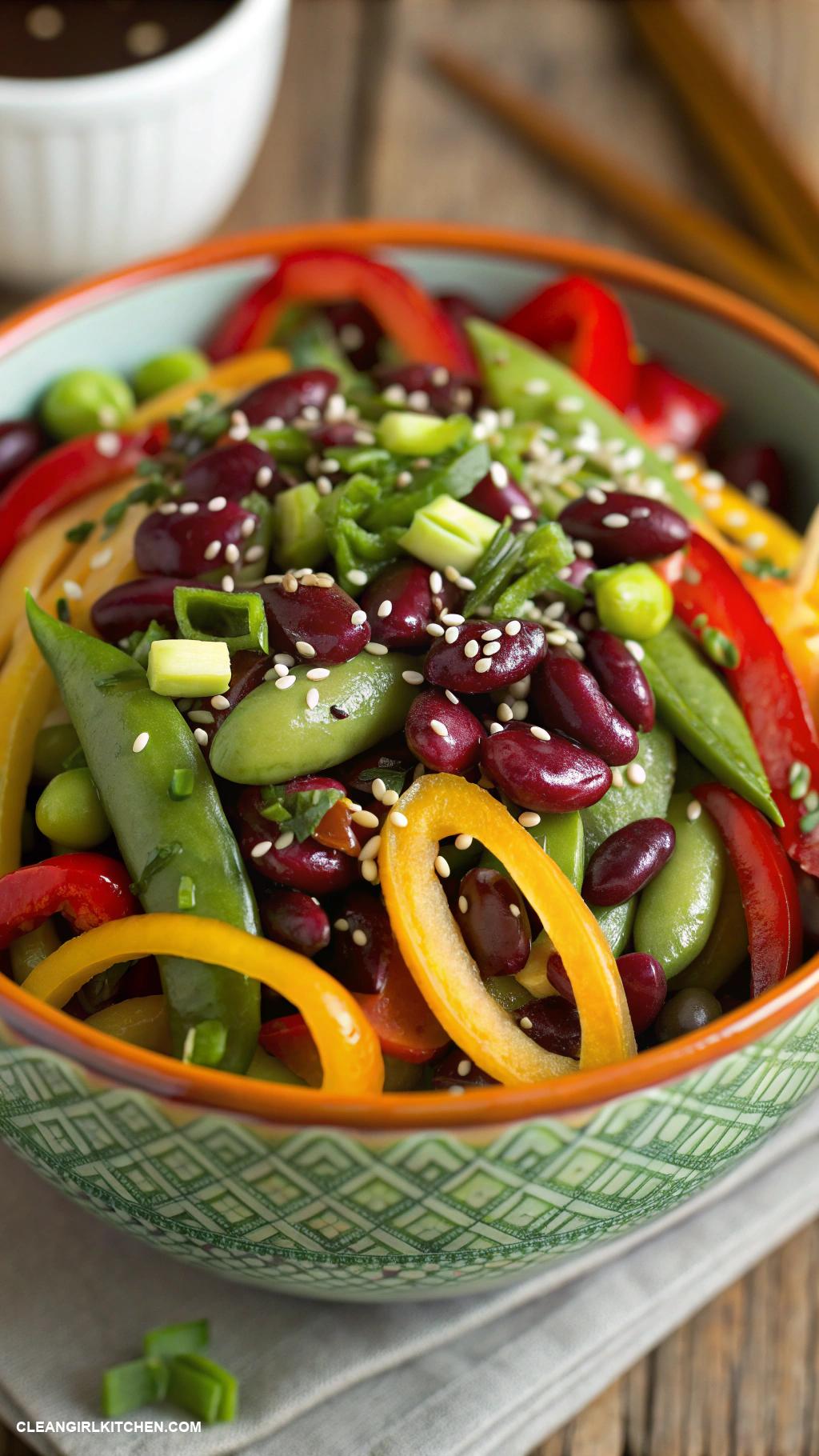 bean salad recipes Asian Bean Salad with Edamame and Sesame Dressing