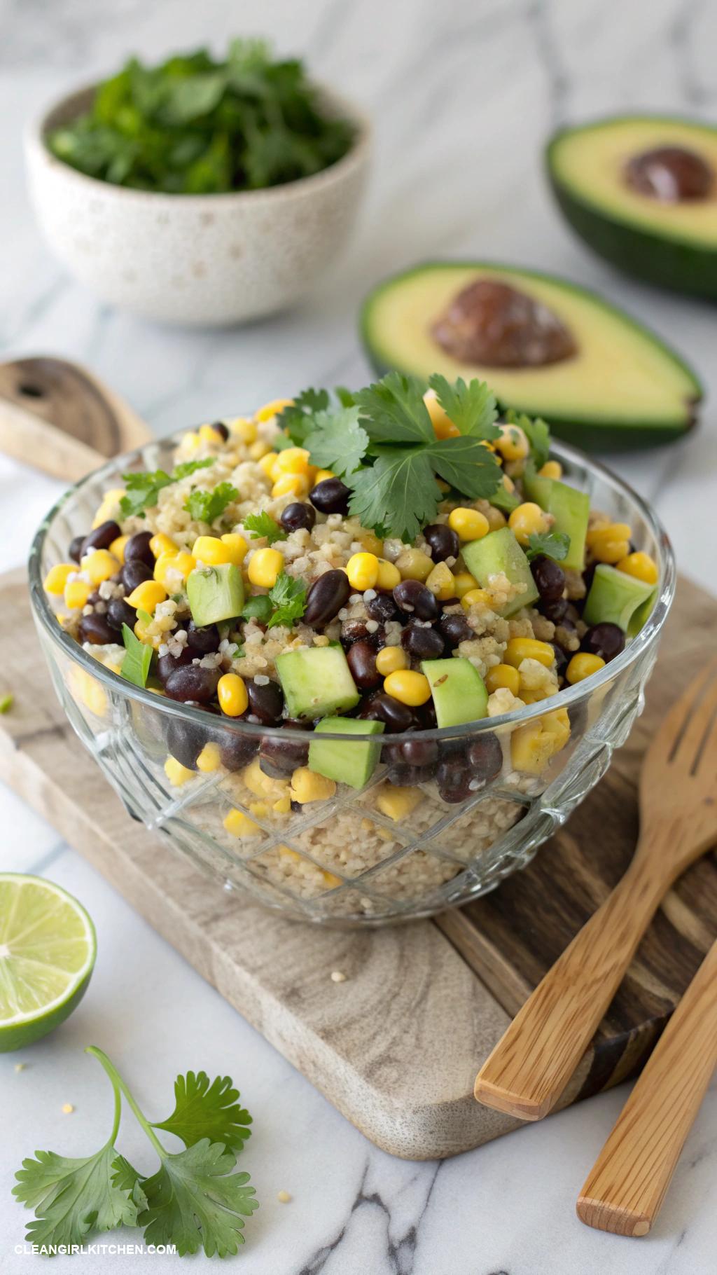 bean salad recipes Black Bean and Quinoa Salad with Corn and Avocado
