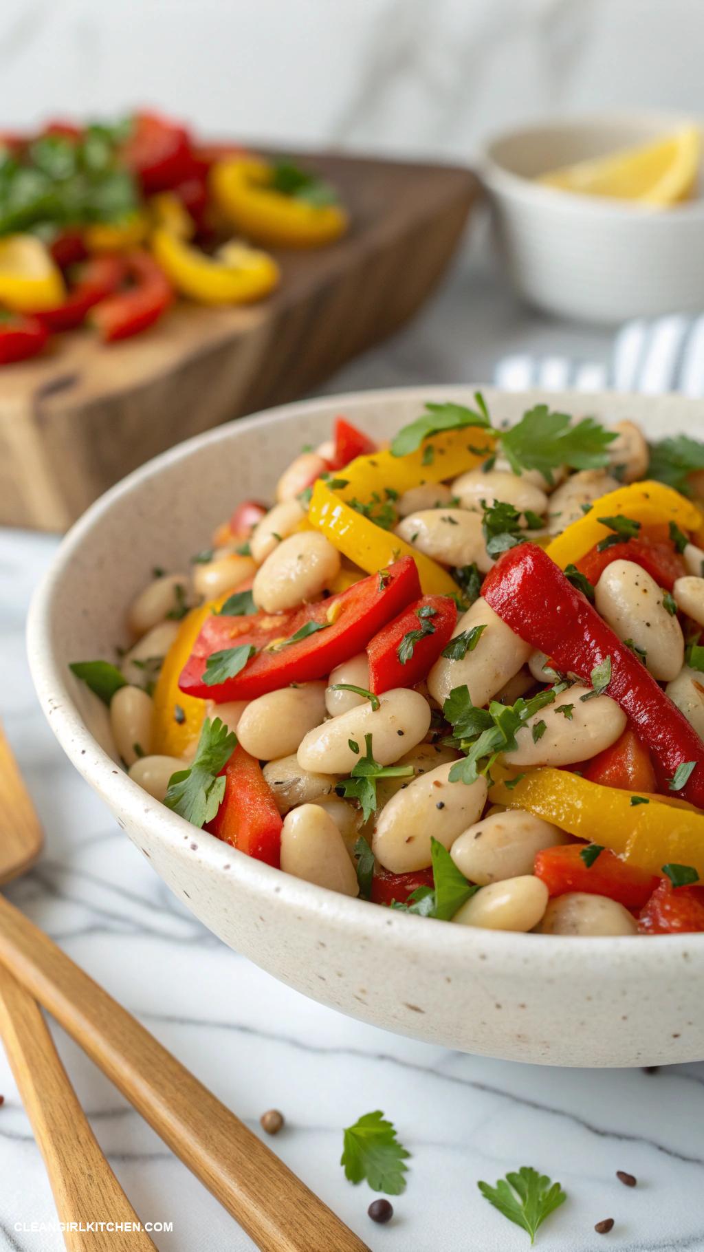 bean salad recipes Italian Bean Salad with Cannellini Beans and Roasted Peppers