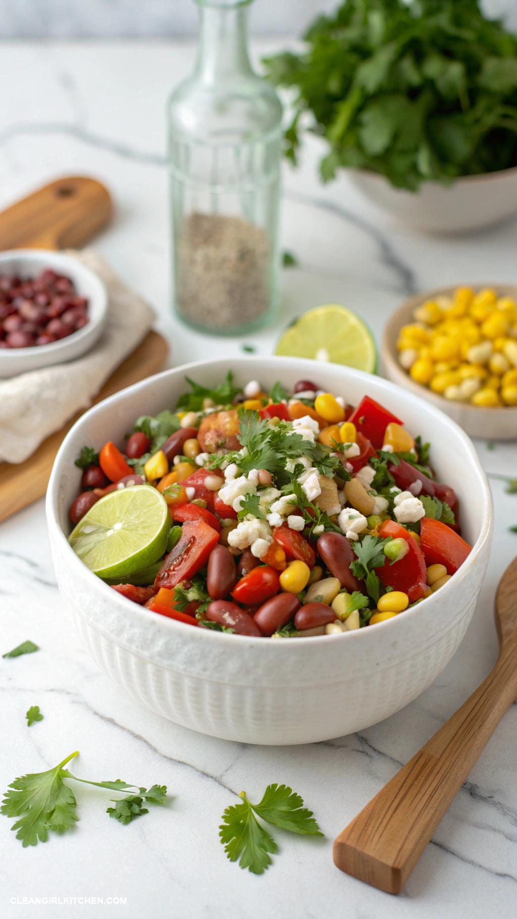 bean salad recipes Southwestern Bean Salad with Pinto Beans and Cilantro Lime Dressing