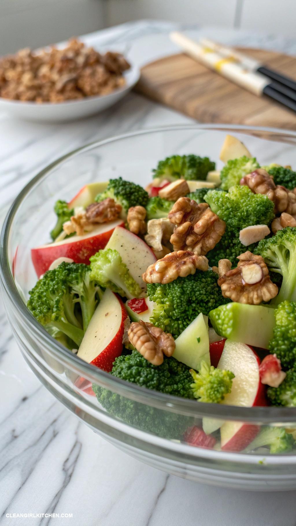 broccoli salad recipes Broccoli and Apple Salad with Walnuts