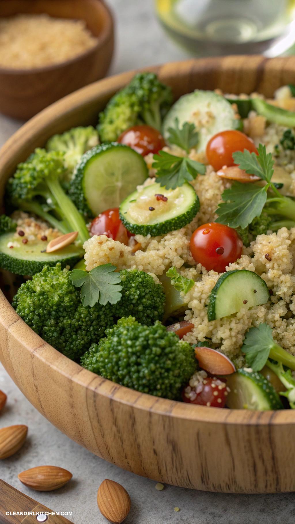 broccoli salad recipes Broccoli and Quinoa Salad with Lemon Vinaigrette