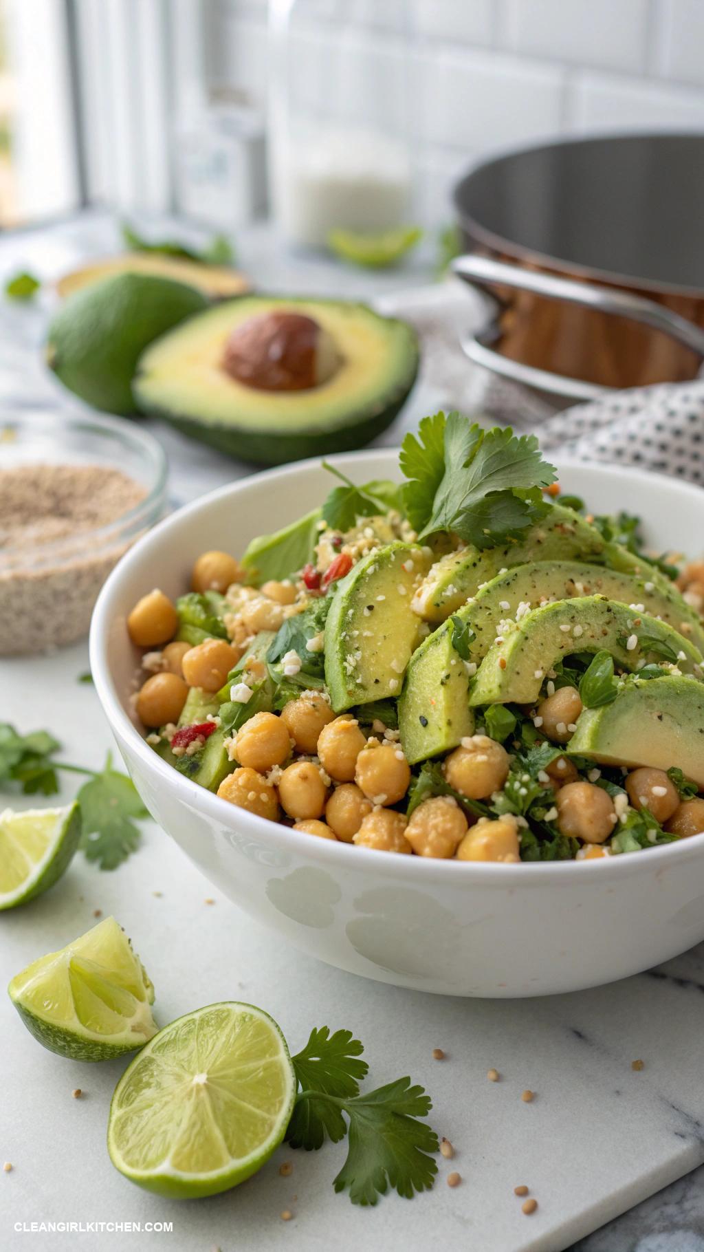 chickpea salad recipes Chickpea and Avocado Salad with Cilantro Lime Dressing