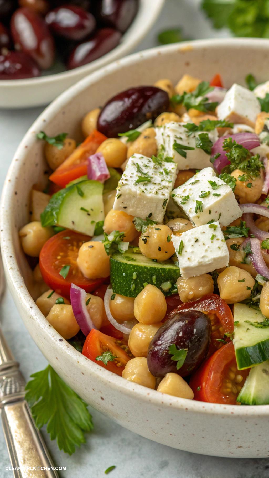 chickpea salad recipes Mediterranean Chickpea Salad with Feta and Olives