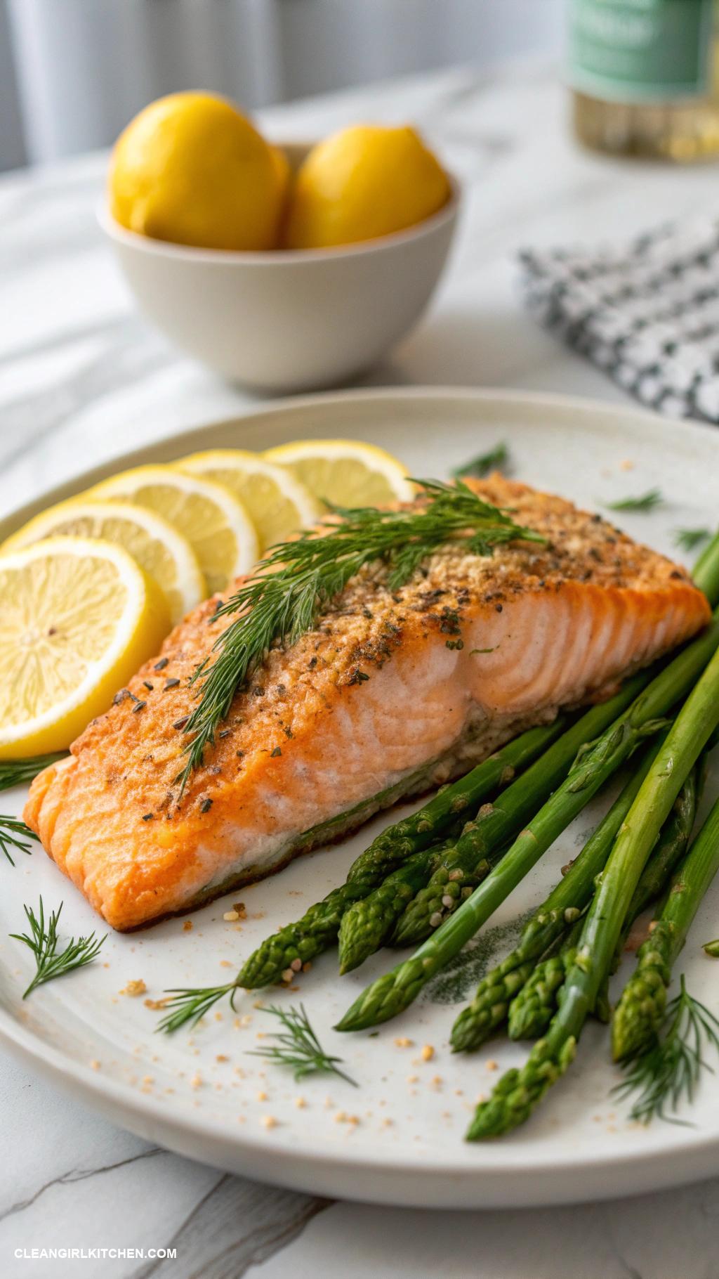 clean simple eats recipes Baked Salmon with Asparagus and Lemon