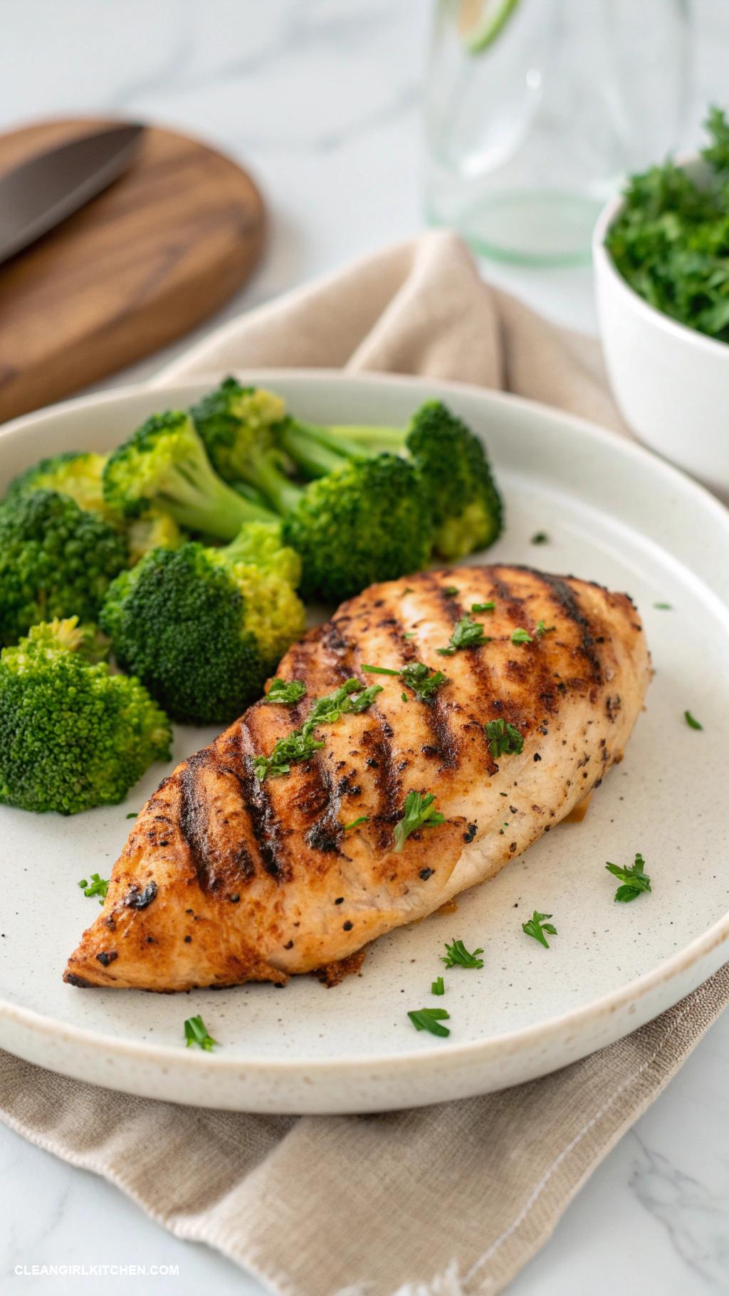 clean simple eats recipes Grilled Chicken with Steamed Broccoli
