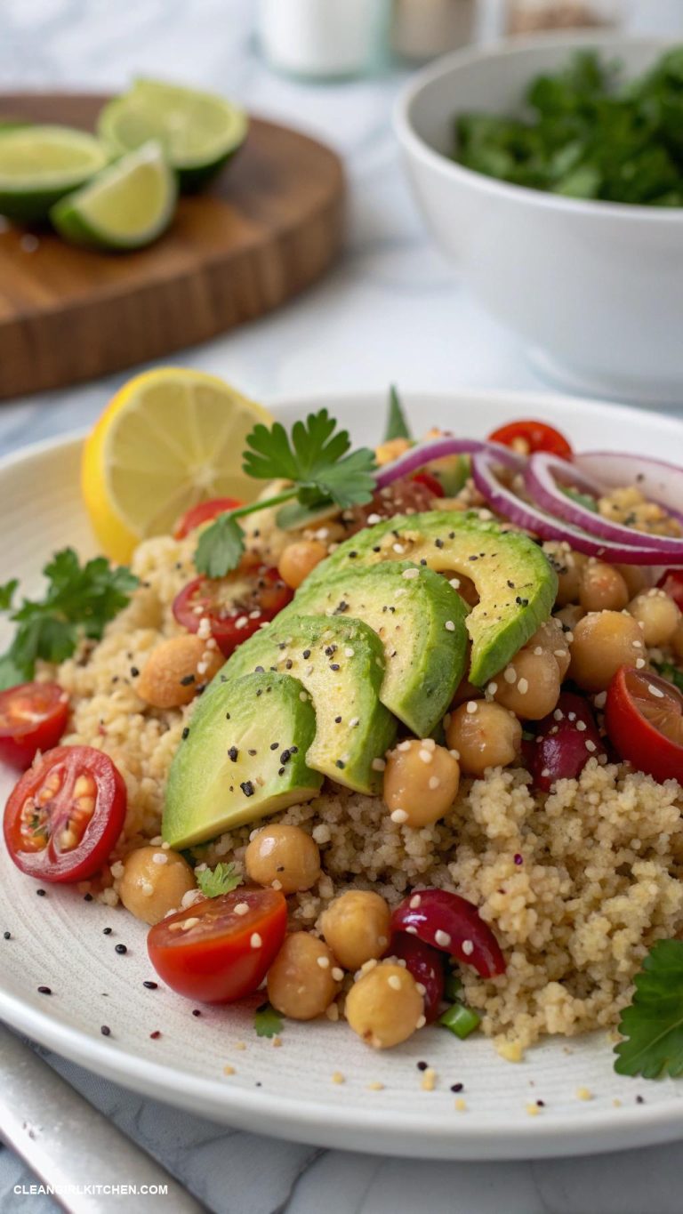 clean simple eats recipes Quinoa Salad with Chickpeas and Avocado