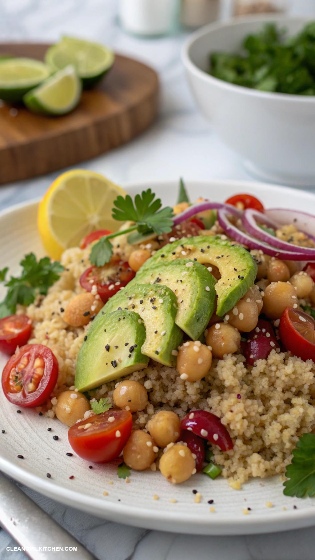 clean simple eats recipes Quinoa Salad with Chickpeas and Avocado