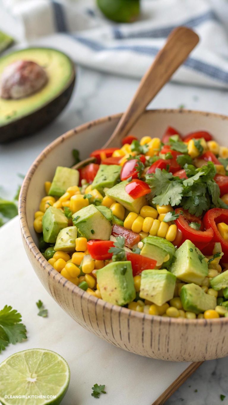 corn salad recipes Avocado Corn Salad with Lime and Red Bell Pepper