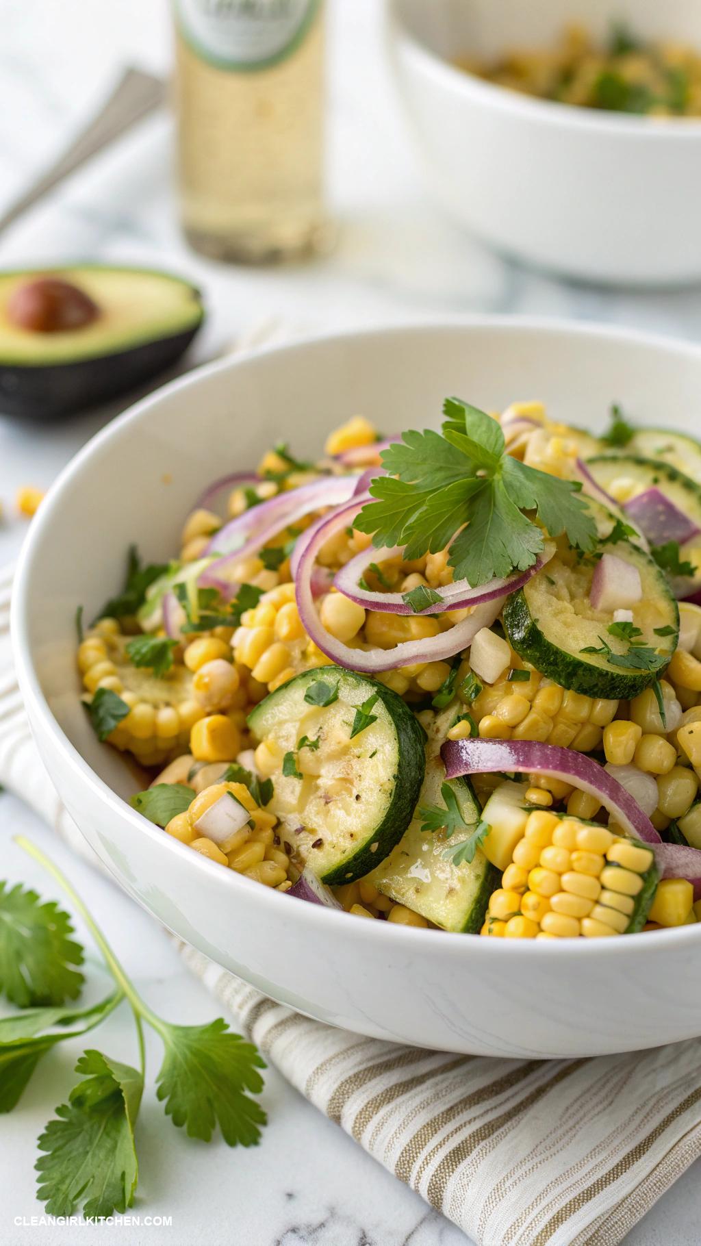 corn salad recipes Grilled Corn Salad with Zucchini and Red Onion