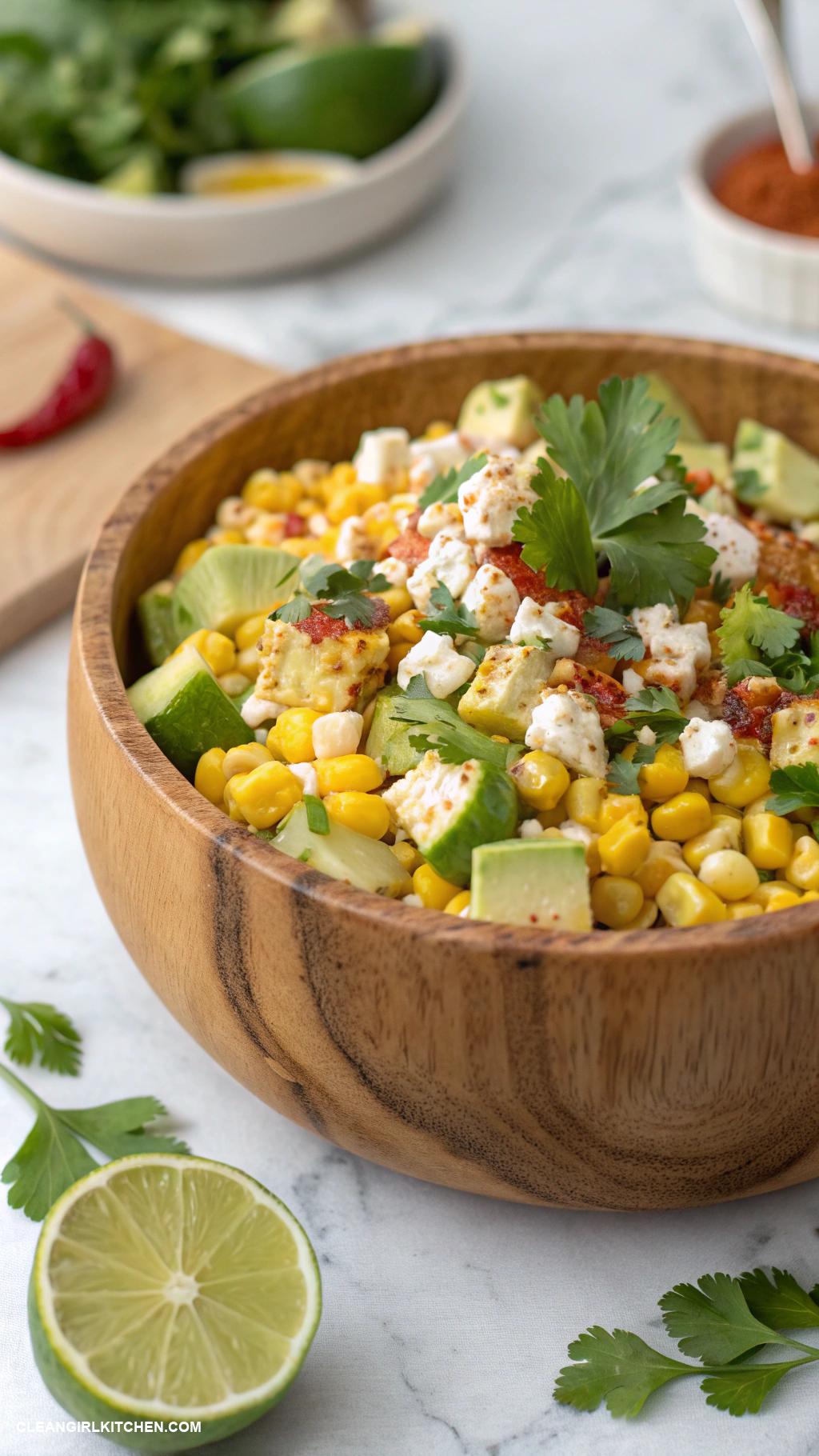 corn salad recipes Mexican Street Corn Salad with Avocado and Lime