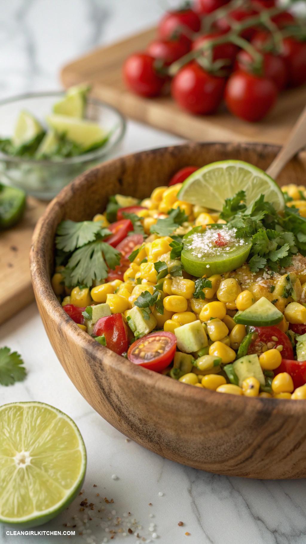 corn salad recipes Spicy Corn Salad with Jalapeyos and Cilantro Lime Dressing