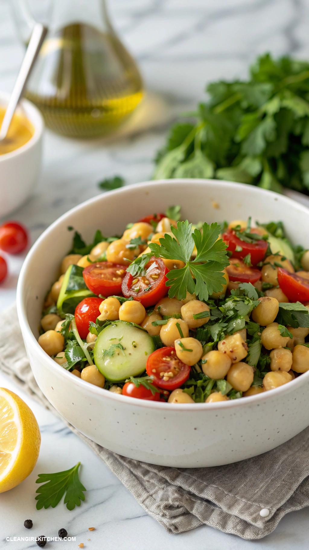 detox salads Chickpea Salad with Parsley and Cilantro