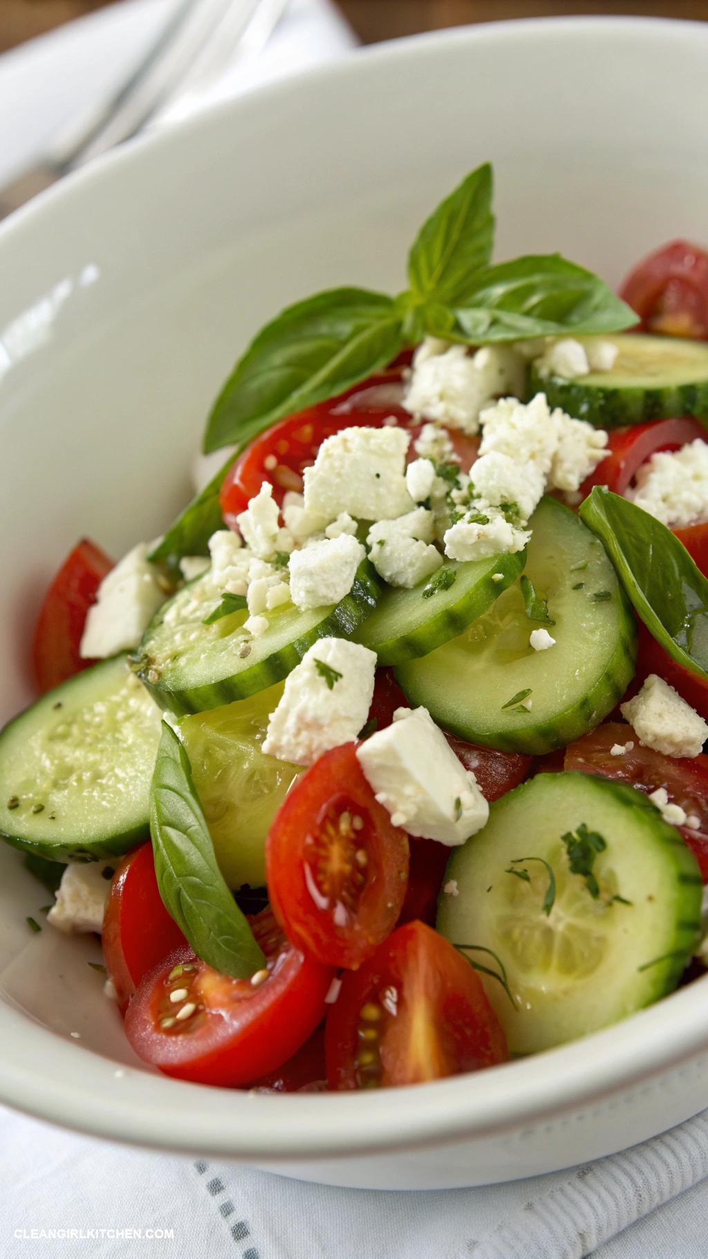 detox salads Cucumber and Tomato Salad with Feta