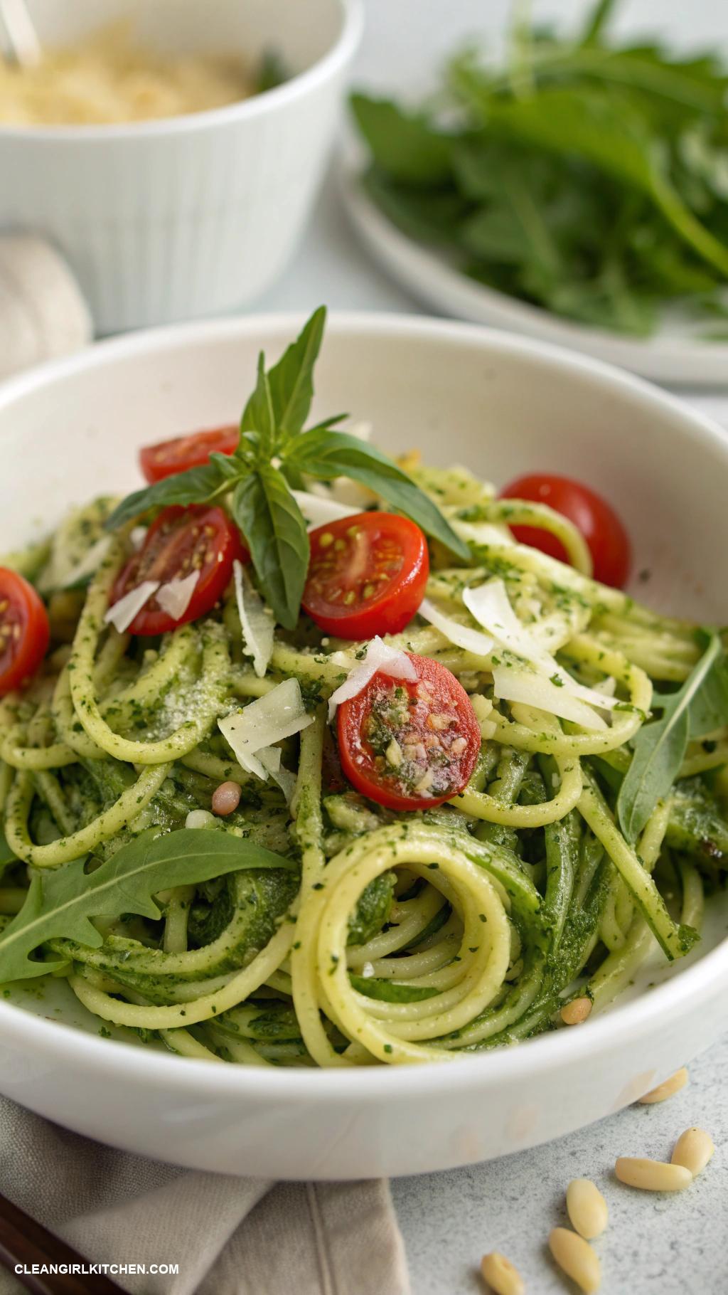 detox salads Zucchini Noodle Salad with Pesto