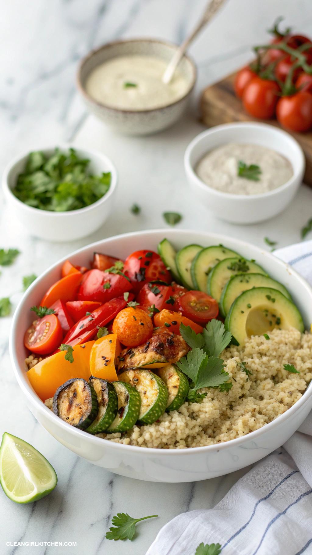easy healthy lunches Roasted Vegetable and Quinoa Bowl