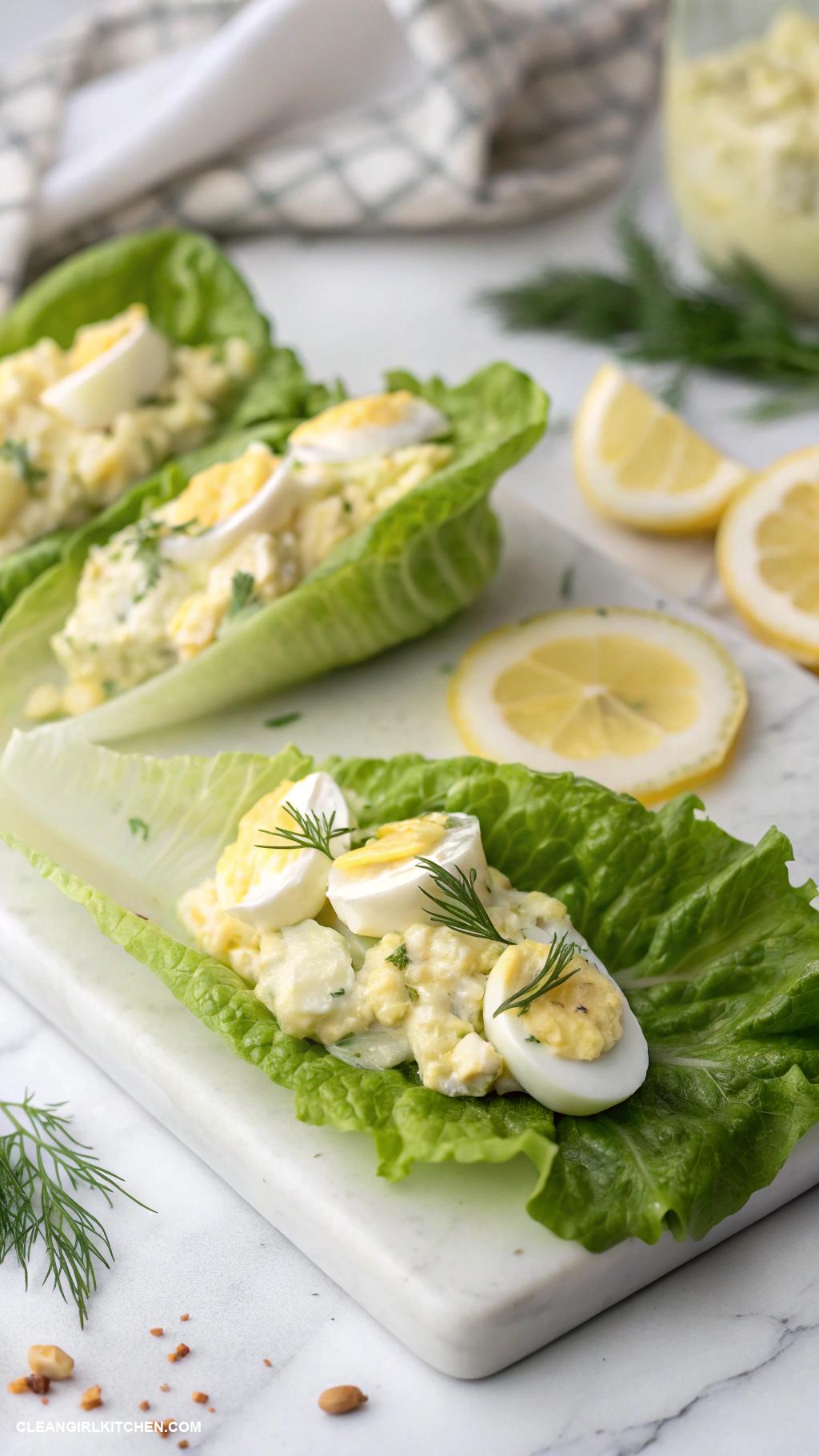 egg salad recipes Egg Salad Lettuce Wraps with Cucumber and Tomato