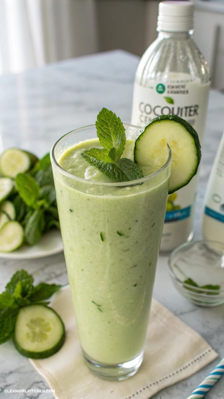 erewhon smoothie recipes Cucumber Lemonade Smoothie Cucumber lemon juice fresh mint and coconut water
