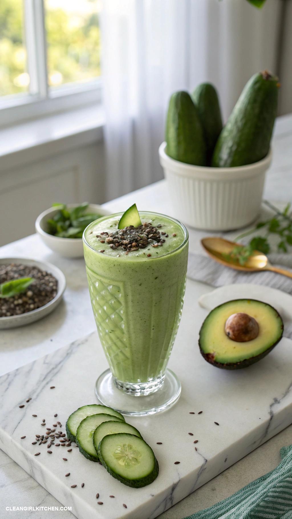 fat burning smoothies Avocado and Cucumber Smoothie