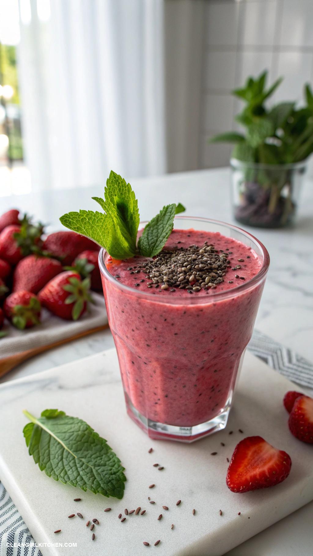 fruit smoothie recipes Chia Seed and Strawberry Smoothie