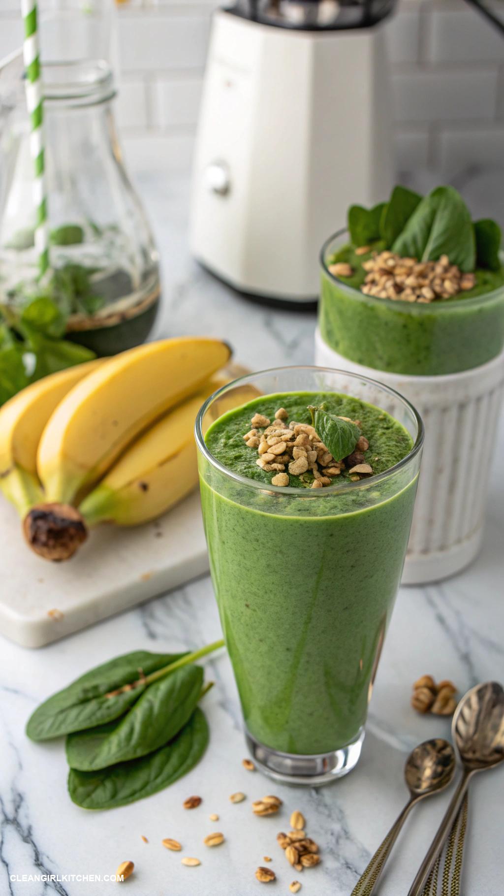 fruit smoothie recipes Green Spinach and Banana Smoothie