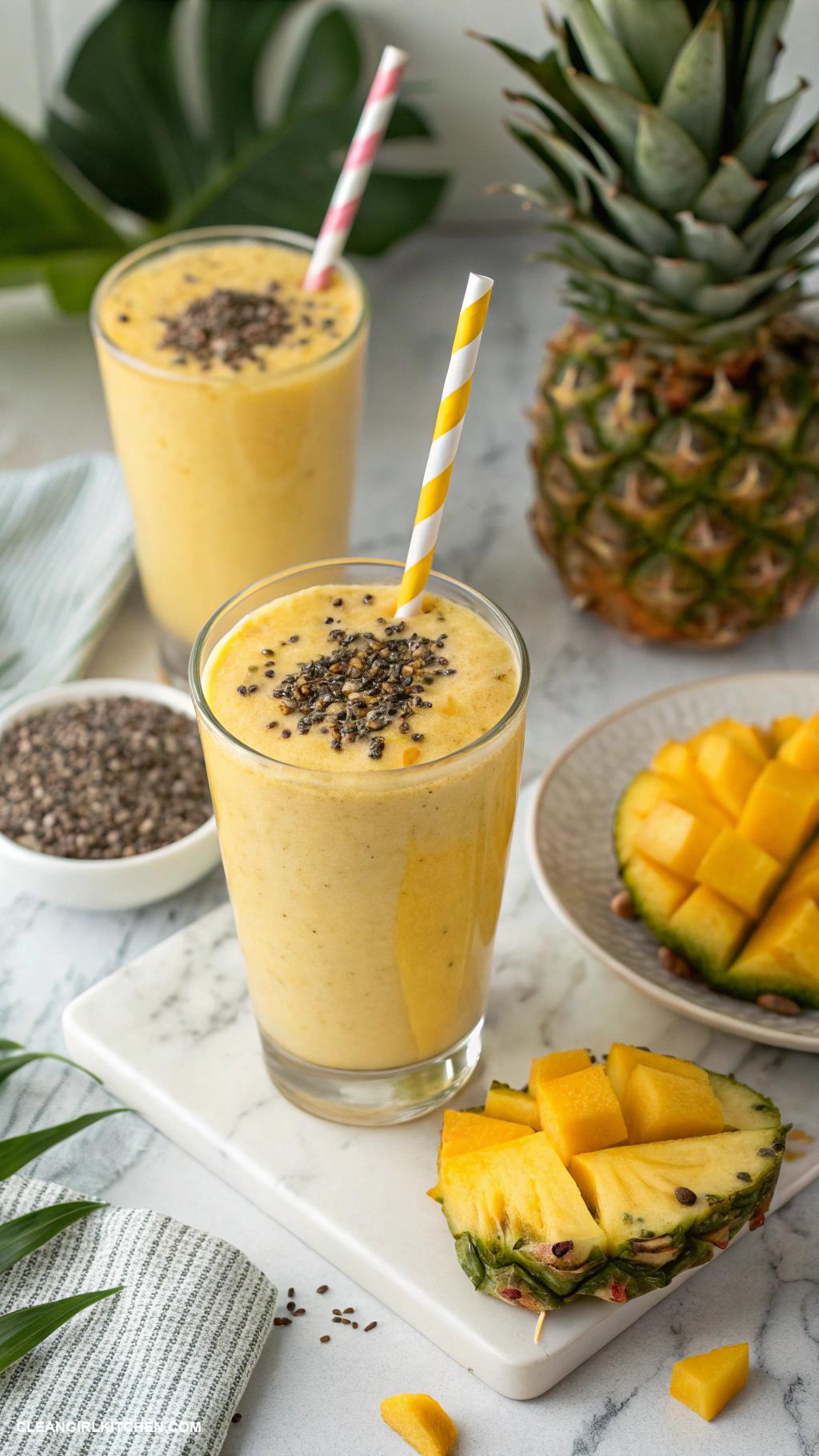 fruit smoothie recipes Tropical Mango and Pineapple Smoothie