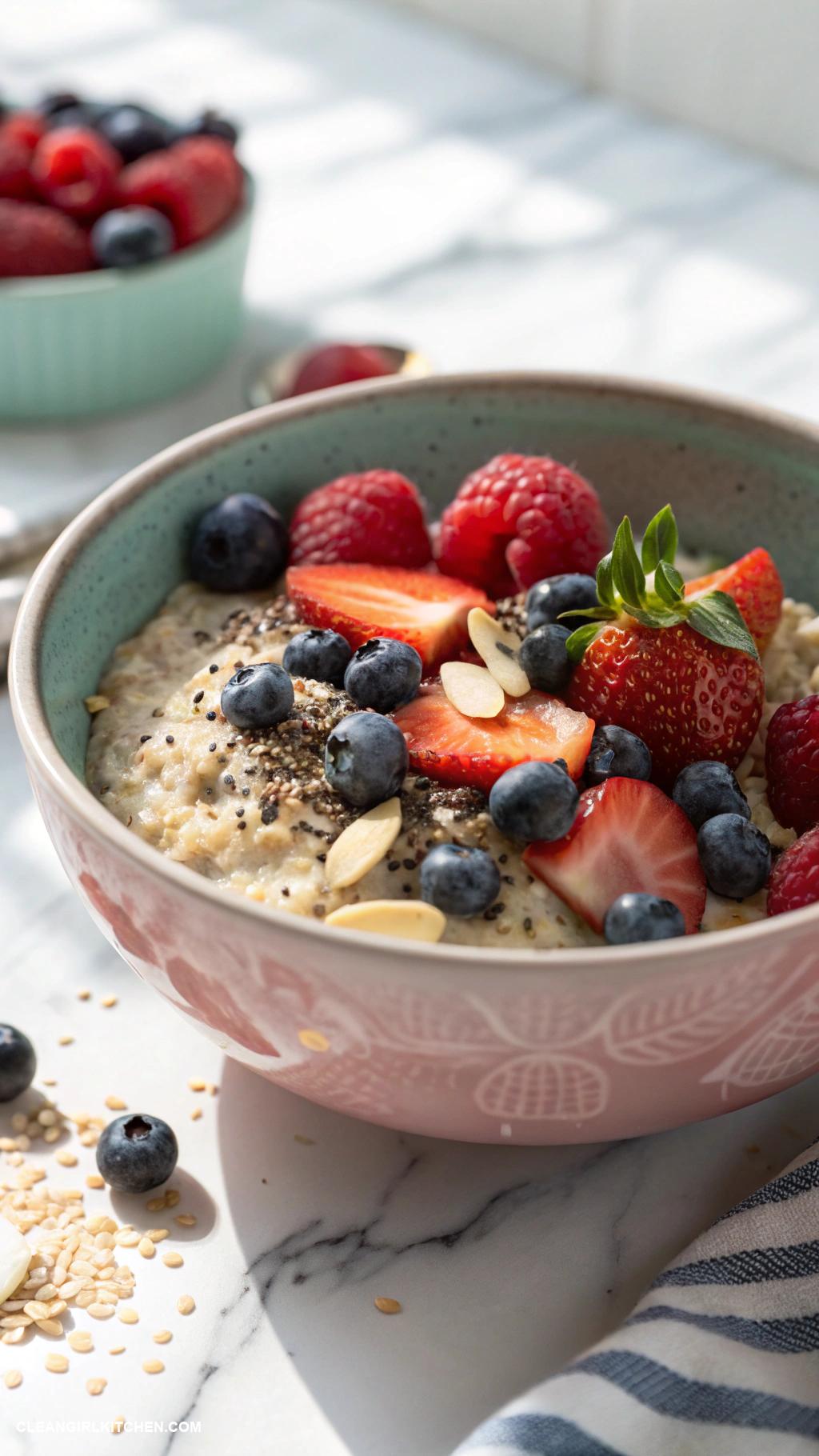 gluten free breakfasts Quinoa Porridge with Almond Milk and Berries