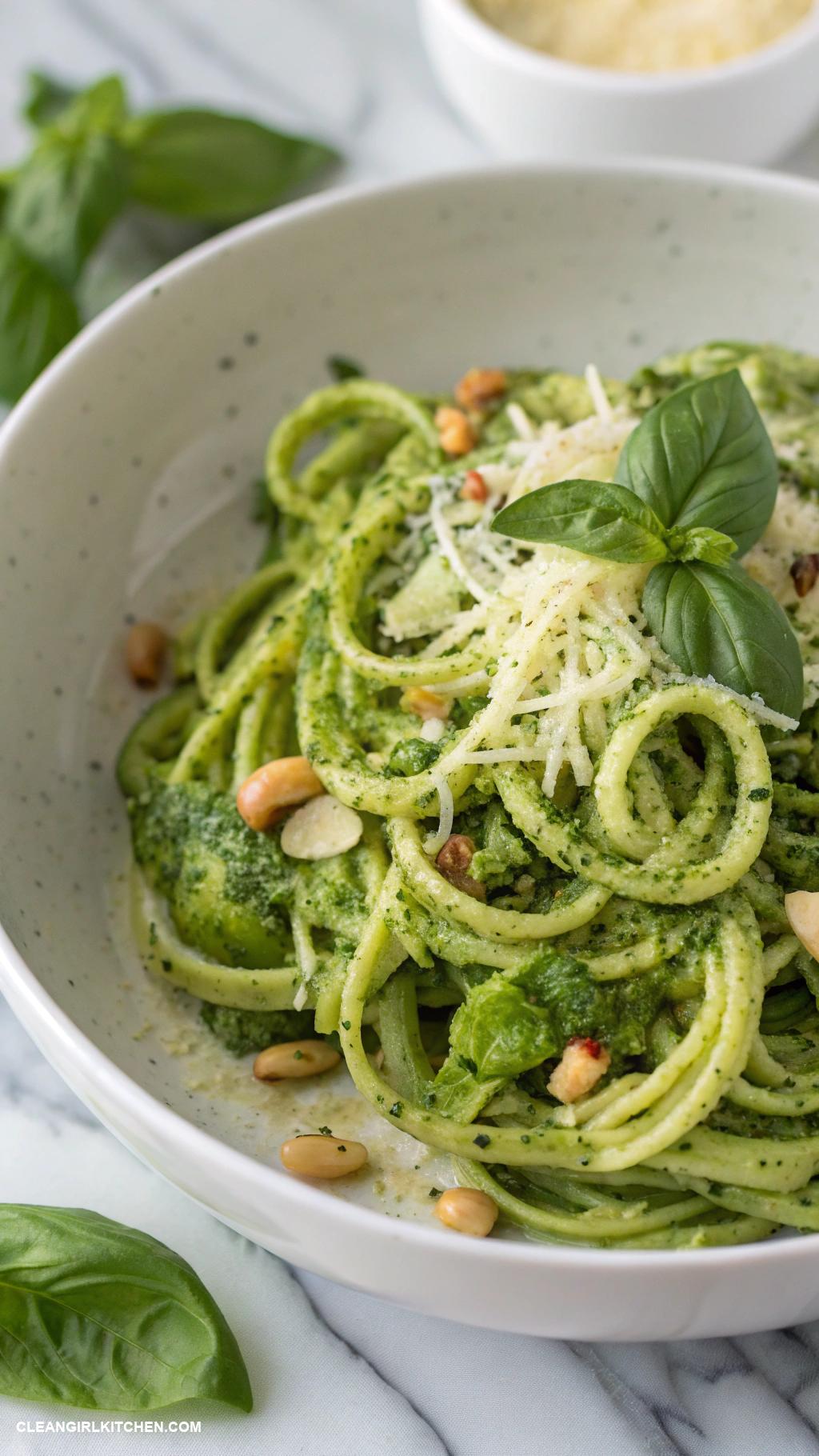 healthy broccoli recipes Broccoli Pesto Pasta with Zoodles