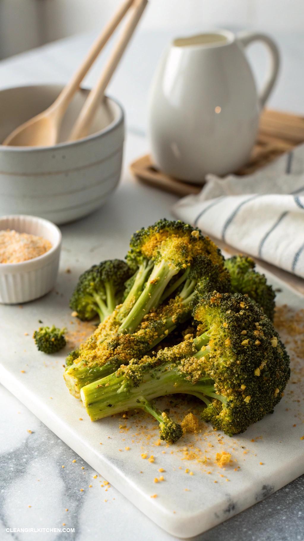 healthy broccoli recipes Roasted Broccoli with Nutritional Yeast