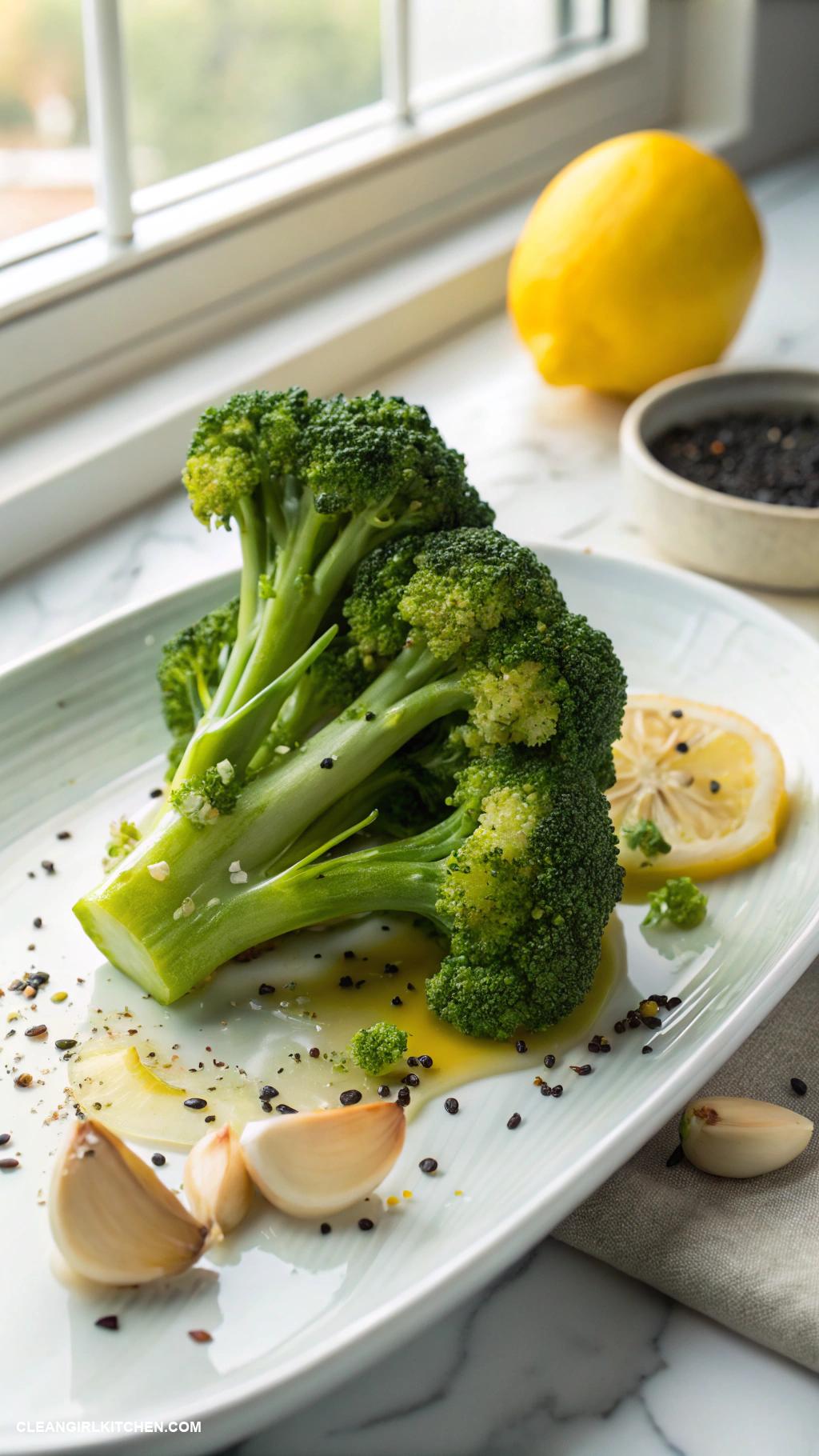 healthy broccoli recipes Steamed Broccoli with Garlic and Olive Oil