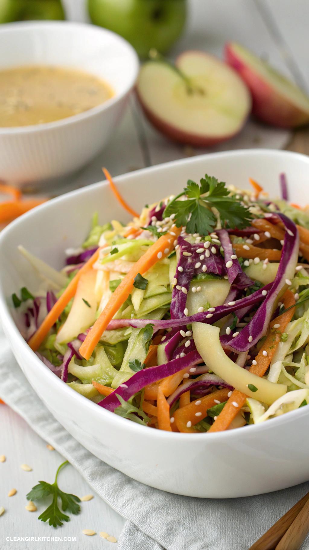 healthy cabbage recipes Savory Cabbage and Carrot Slaw with Apple Cider Dressing