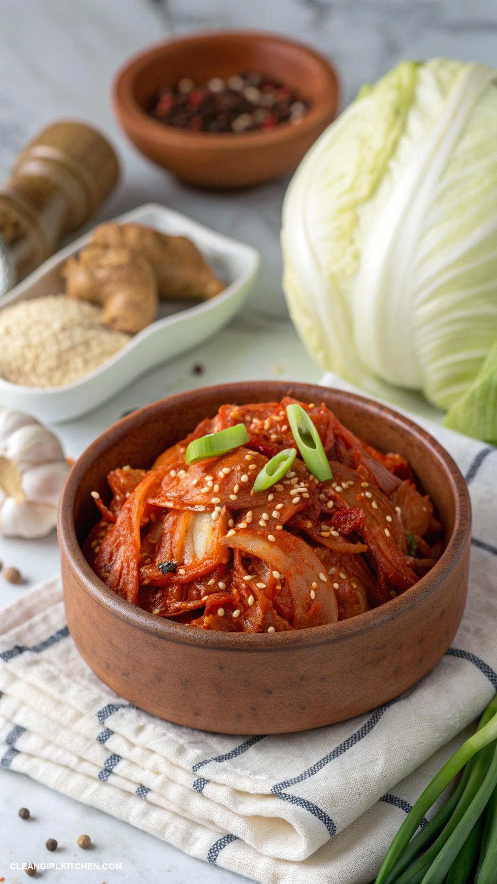 healthy cabbage recipes Spicy Kimchi with Fermented Cabbage