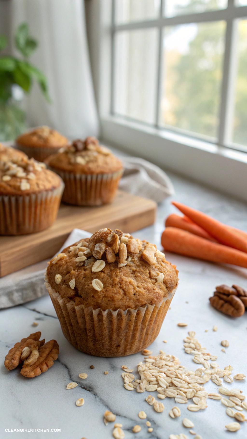 healthy carrot recipes Carrot Muffins with Oats and Nuts
