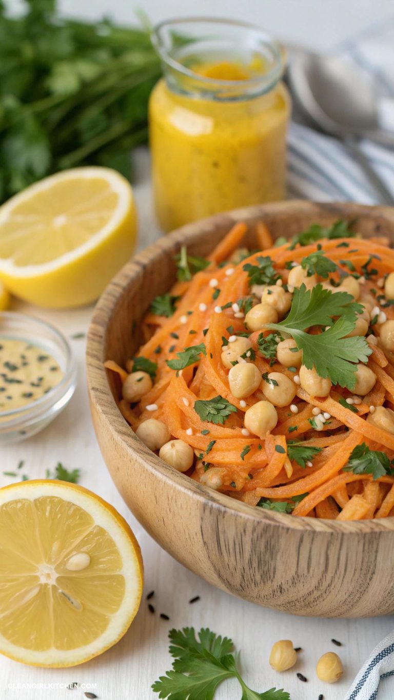 healthy carrot recipes Carrot and Chickpea Salad with Lemon Dressing