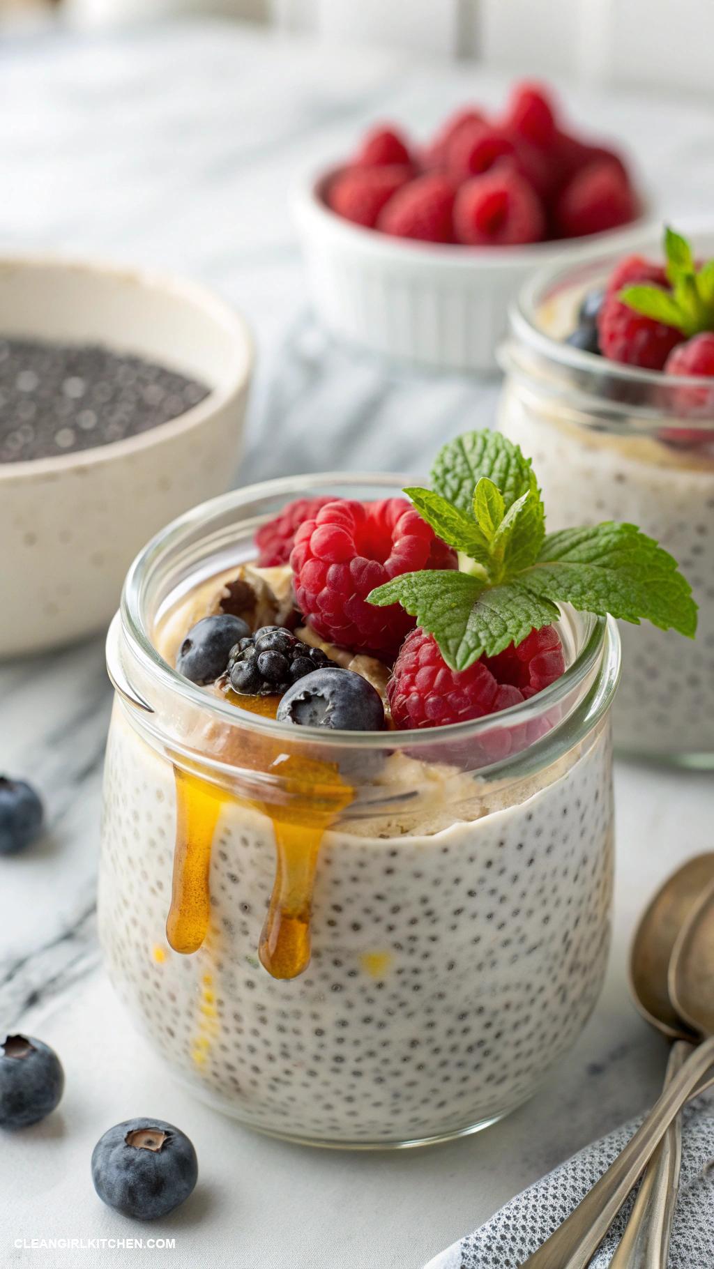 healthy chia seed pudding recipes Classic Vanilla Chia Seed Pudding Combine 14 cup chia seeds 1 cup almond milk 1 tsp vanilla extract and sweeten with honey or maple syrup