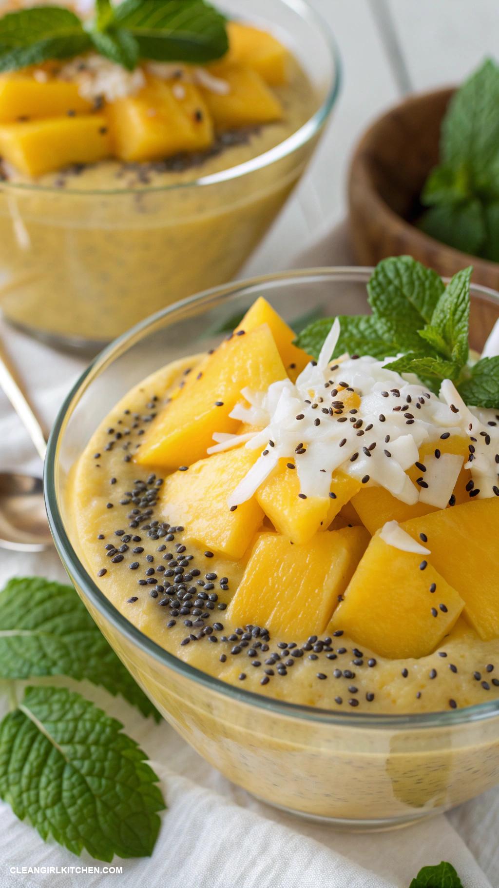 healthy chia seed pudding recipes Mango Coconut Chia Seed Pudding Combine 14 cup chia seeds with 1 cup coconut milk and fold in pureed mango for a tropical twist