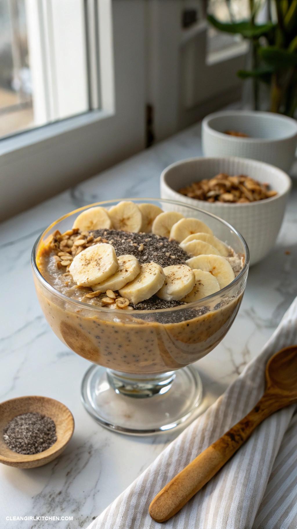 healthy chia seed pudding recipes Peanut Butter Banana Chia Seed Pudding Combine 14 cup chia seeds 1 cup almond milk 2 tbsp peanut butter and 1 mashed banana