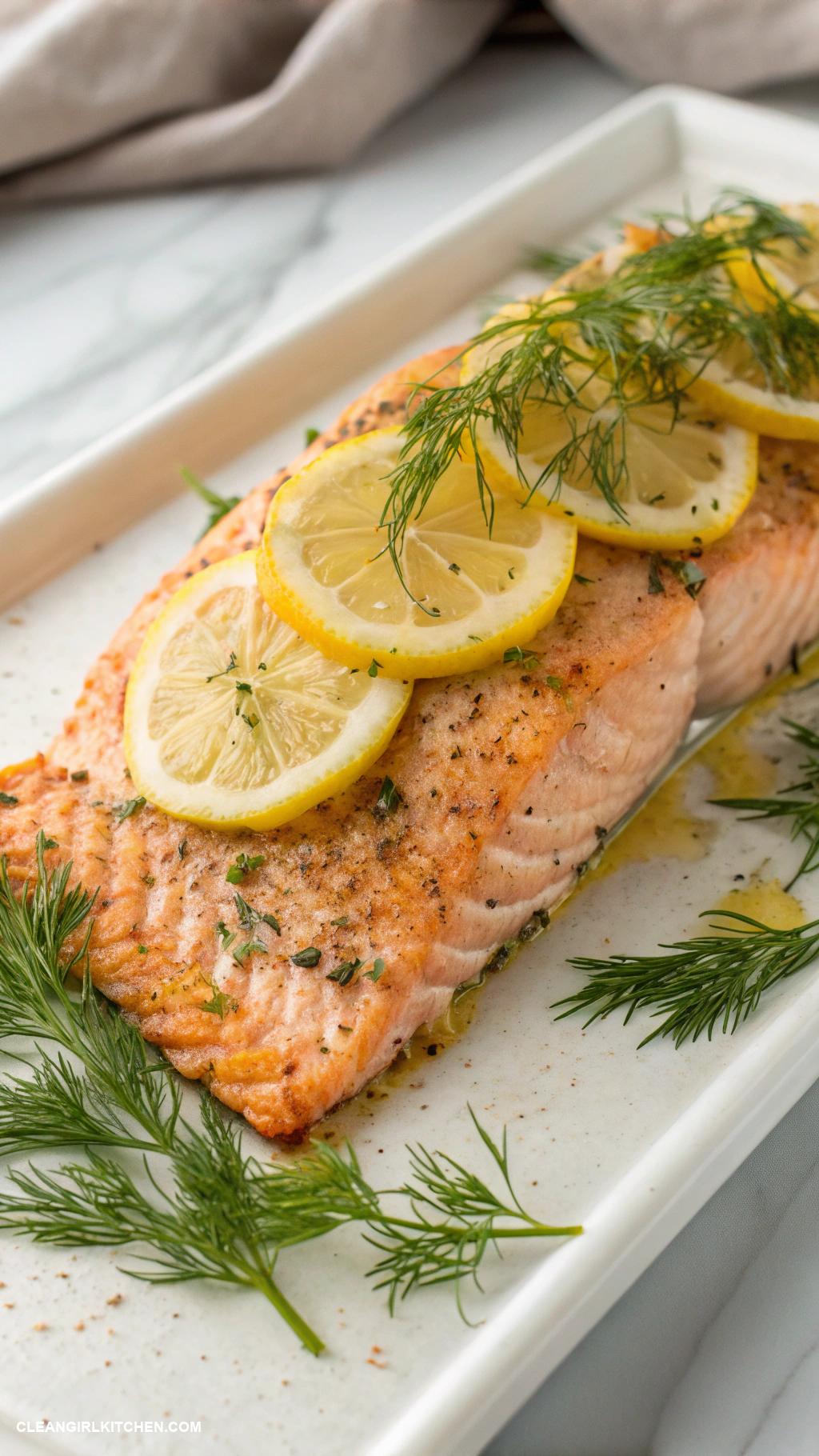 healthy christmas recipes Baked Salmon with Dill and Lemon