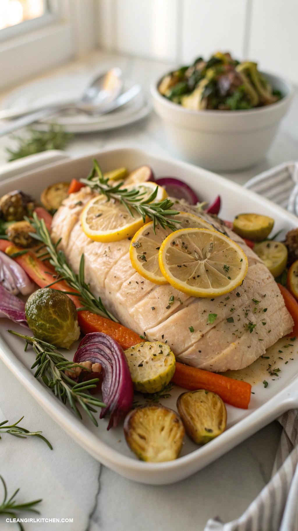 healthy christmas recipes Herbed Turkey Breast with Garlic and Lemon