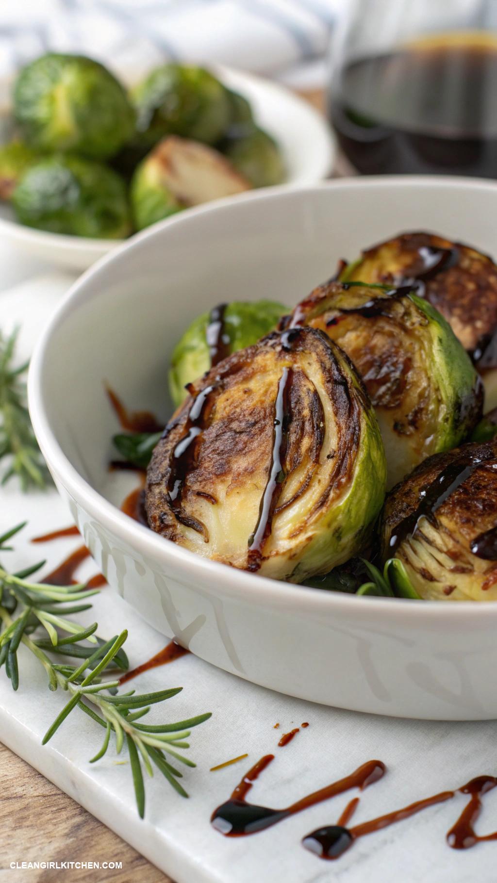 healthy christmas recipes Roasted Brussels Sprouts with Balsamic Glaze