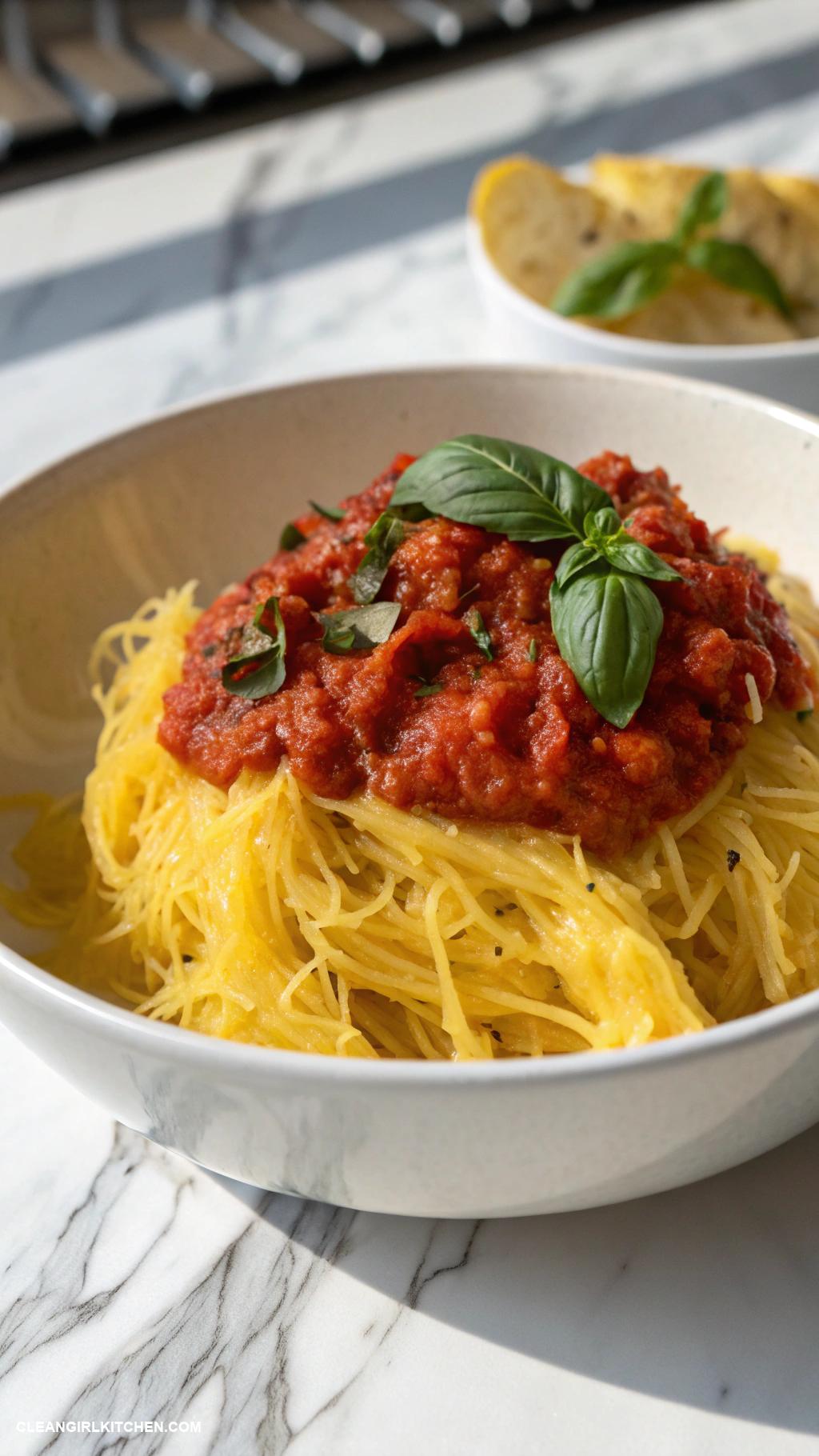 healthy crockpot recipes Crockpot Spaghetti Squash with Marinara