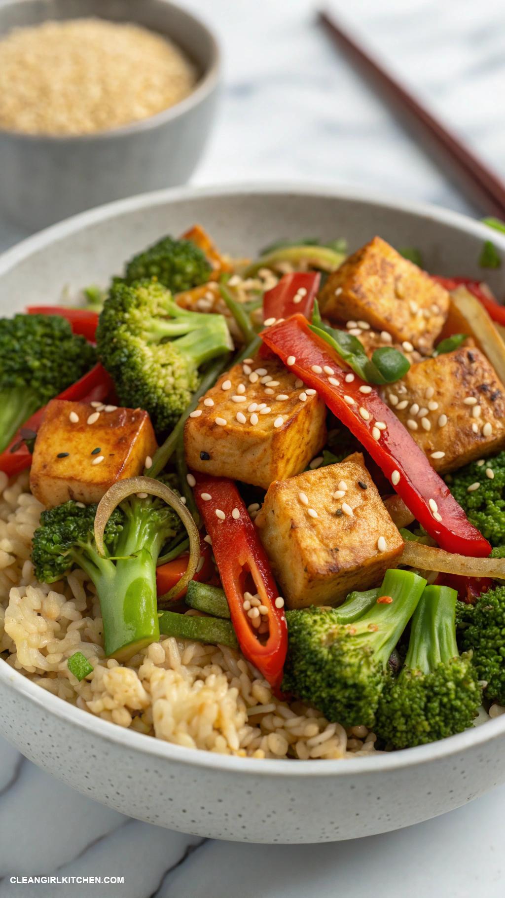 healthy dinner recipes for family Baked Tofu Stir Fry with Broccoli and Brown Rice