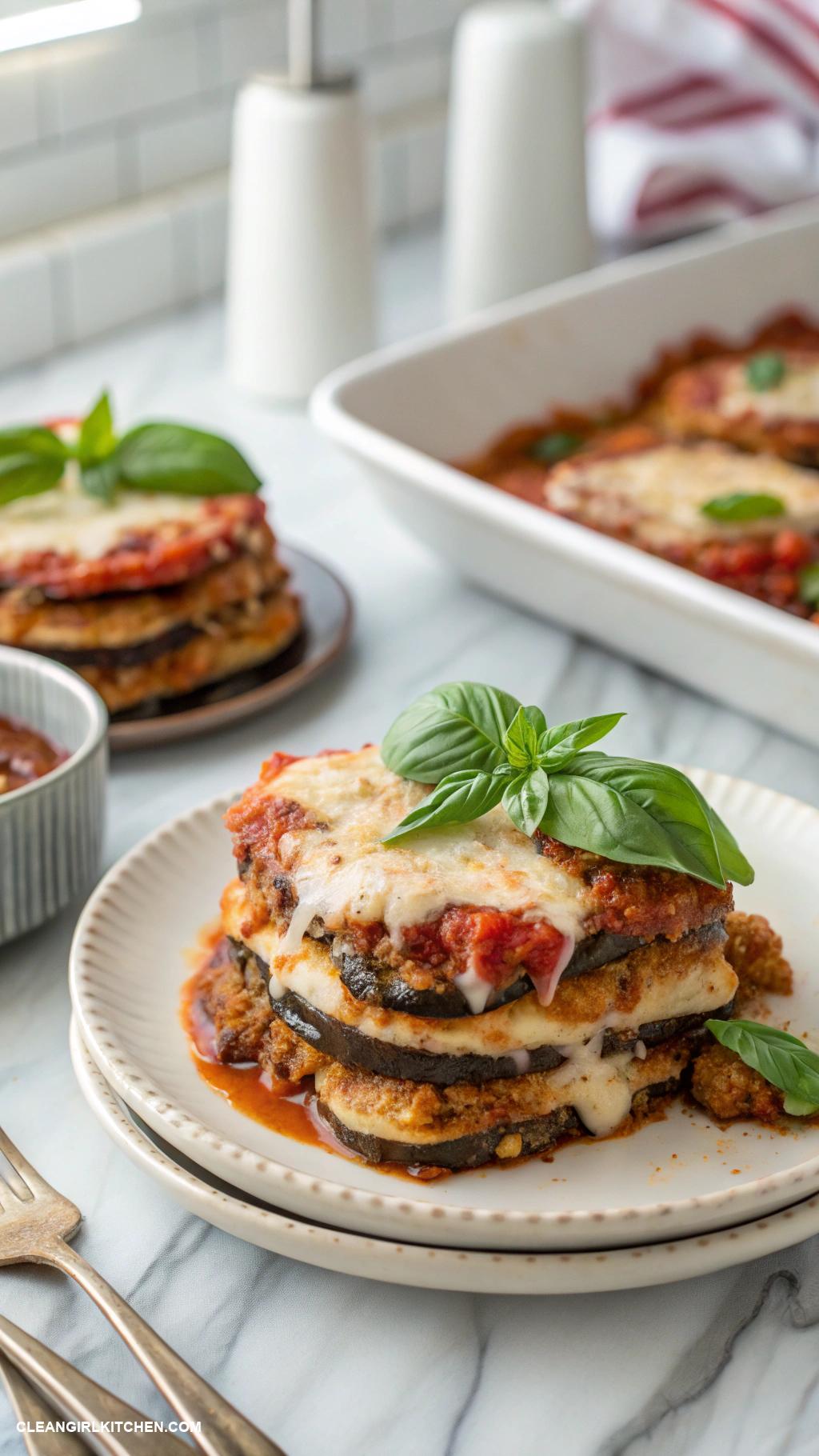 healthy eggplant recipes Baked Eggplant Parmesan with Almond Flour
