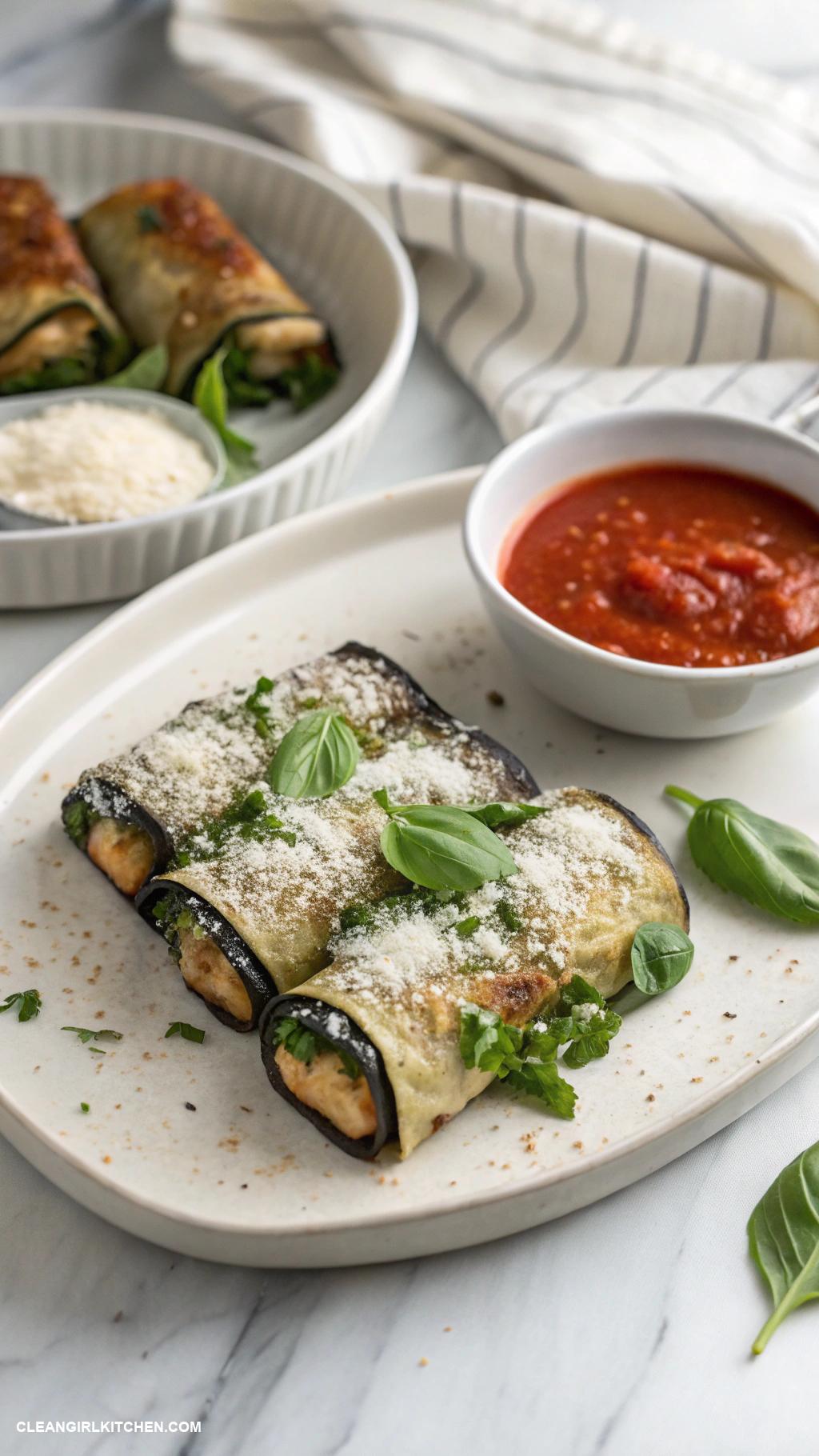 healthy eggplant recipes Eggplant Rollatini with Spinach and Ricotta